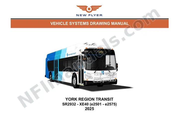 New Flyer XE40 Vehicle systems drawings for York Region Transit (SR2932) watermarked first-page preview