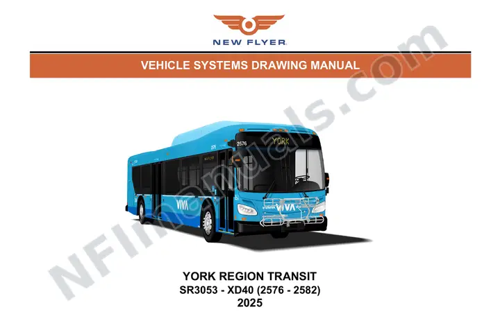 New Flyer XD40 Vehicle systems drawings for York Region Transit (SR3053) watermarked first-page preview