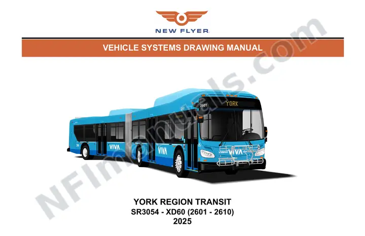 New Flyer XD60 Vehicle systems drawings for York Region Transit (SR3054) watermarked first-page preview